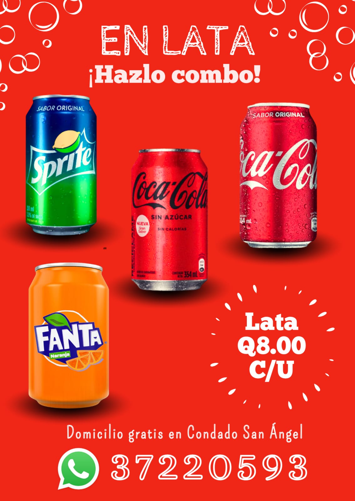 Bebida acompaña Fanta Naranja lata